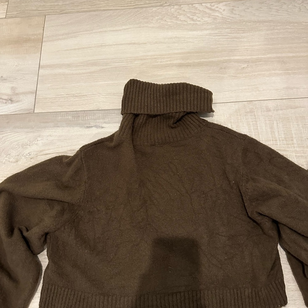 Princess Polly Brown Ribbed Turtleneck Sweater